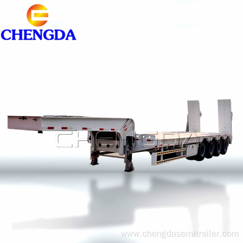 Chengda factory 4 axles lowbed truck semi trailer